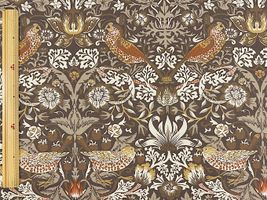 ■お取り寄せ商品■ スペイン輸入 ウィリアムモリスコレクション「Strawberry Thief」ブラウン