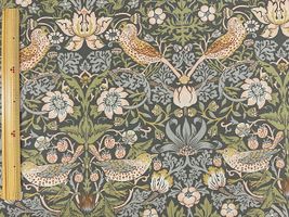 ■お取り寄せ商品■ スペイン輸入 ウィリアムモリスコレクション「Strawberry Thief」カーキグリーン