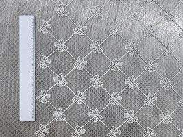 韓国fabric リボン刺しゅうネットホワイト