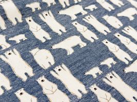 コットンこばやし ナチュラルカラーのプチくまツイルブルー