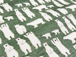 コットンこばやし ナチュラルカラーのプチくまツイルグリーン