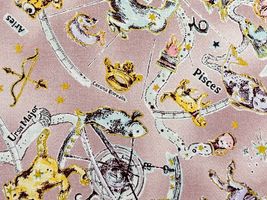 シーチングプリント un/no「プラネタリウム」ピンク