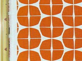 北欧調 幾何学綿麻キャンバスプリント「チーズ」オレンジ