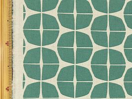 北欧調 幾何学綿麻キャンバスプリント「チーズ」グリーンブルー