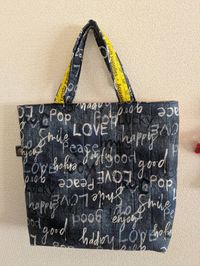 シーチングプリント「Lovely Panic Denim」by Selfish M_拡大イメージ