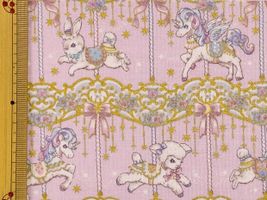 シーチングプリント un/no「メリー・ファンタジー」ピンク