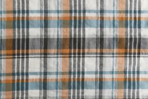 ■お取り寄せ商品■シャーリングチェックオレンジ×ブルー