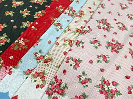 シーチングプリント un/no「Strawberry&Dot」_拡大イメージ