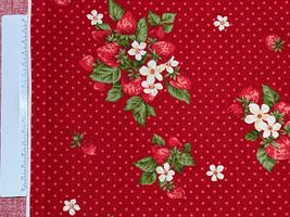 シーチングプリント un/no「Strawberry&Dot」_拡大イメージ