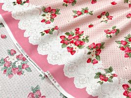 シーチングプリント un/no「Strawberry&Dot」_拡大イメージ