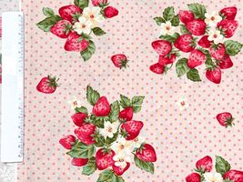 シーチングプリント un/no「Strawberry&Dot」_拡大イメージ