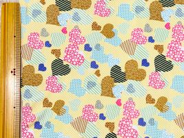 いろいろなハートのクールクロスニットイエロー