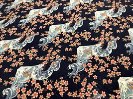 ヴィンテージシーチングプリントCreate Your Style「富士と桜」_拡大イメージ