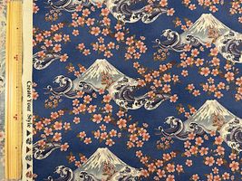 ヴィンテージシーチングプリントCreate Your Style「富士と桜」_拡大イメージ