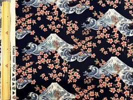 ヴィンテージシーチングプリントCreate Your Style「富士と桜」_拡大イメージ