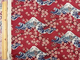 ヴィンテージシーチングプリントCreate Your Style「富士と桜」_拡大イメージ