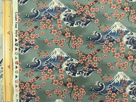 ヴィンテージシーチングプリントCreate Your Style「富士と桜」_拡大イメージ