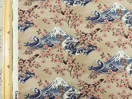 ヴィンテージシーチングプリントCreate Your Style「富士と桜」_拡大イメージ