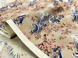 ヴィンテージシーチングプリントCreate Your Style「富士と桜」_拡大イメージ