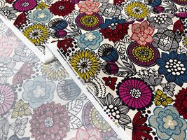 北欧調オックスプリント「ノルディックフラワー」_拡大イメージ