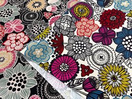 北欧調オックスプリント「ノルディックフラワー」_拡大イメージ