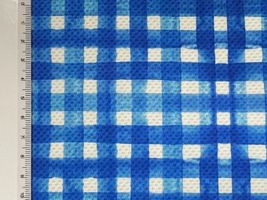 「接触冷感！水彩調チェック」のクールクロスニット水色系