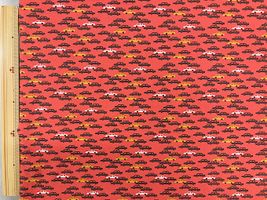 【現品限り特価】くるまのシルエットスムースニットプリントレッド