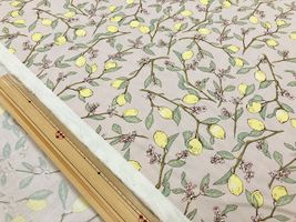 コットンこばやし 檸檬のブロードプリントくすみピンク