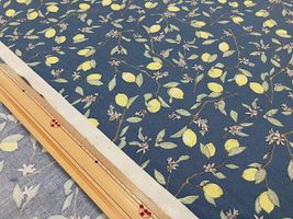 コットンこばやし 檸檬のブロードプリントネイビー