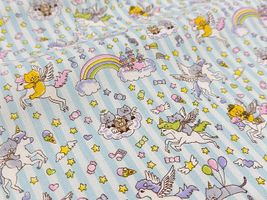 コットンこばやし ゆめかわ猫さんのコットンキャンバスプリントブルー