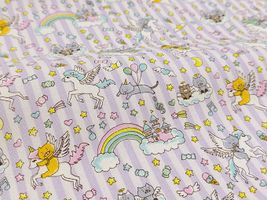 コットンこばやし ゆめかわ猫さんのコットンキャンバスプリントラベンダー