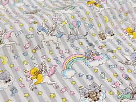 コットンこばやし ゆめかわ猫さんのコットンキャンバスプリントグレー