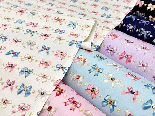 シーチングプリント un/no「ビジューリボン」