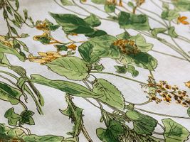 Exclusive Collection 綿麻シーチングプリント「ハーバル・フラワー」オフ白