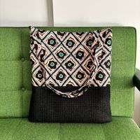 コットンこばやし 綿麻キャンバスプリント「ヒシガタ・ダマスク」_拡大イメージ