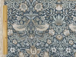 ■お取り寄せ商品■ スペイン製 ウィリアムモリスジャガードコレクション「Strawberry Thief」グリーンブルー