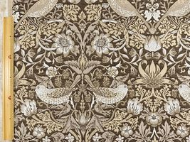 ■お取り寄せ商品■ スペイン製 ウィリアムモリスジャガードコレクション「Strawberry Thief」チョコ