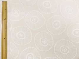 北欧調オックスプリント「まるまるフラワー」ホワイト×生成地