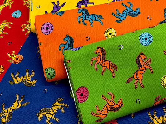 アフリカン調シーチングプリント「ホース」