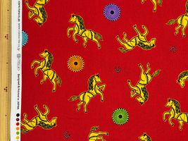 アフリカン調シーチングプリント「ホース」_拡大イメージ