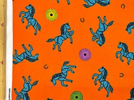 アフリカン調シーチングプリント「ホース」_拡大イメージ