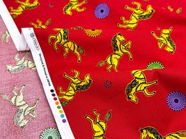 アフリカン調シーチングプリント「ホース」_拡大イメージ