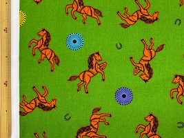 アフリカン調シーチングプリント「ホース」_拡大イメージ