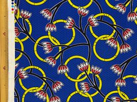 アフリカン調シーチングプリント「フラワーリング」_拡大イメージ