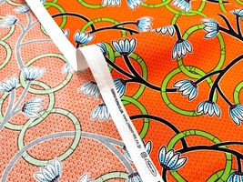 アフリカン調シーチングプリント「フラワーリング」_拡大イメージ