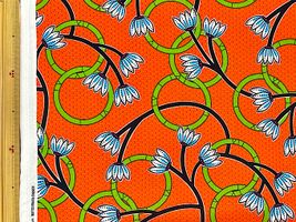 アフリカン調シーチングプリント「フラワーリング」_拡大イメージ