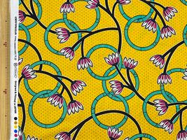 アフリカン調シーチングプリント「フラワーリング」_拡大イメージ