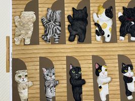 コッカ ひょっこり動物のシーチングパネルプリントネコ