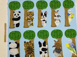 コッカ ひょっこり動物のシーチングパネルプリントアニマル