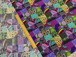 「パッチワーク」アフリカン調プリントパープル系